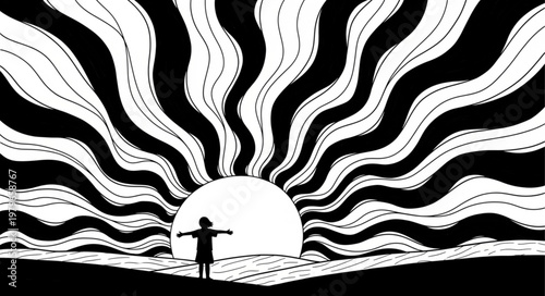 silhouette of a girl in the night