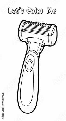 A single-page colouring sheet featuring bathroom accessories and a hair clipper 
