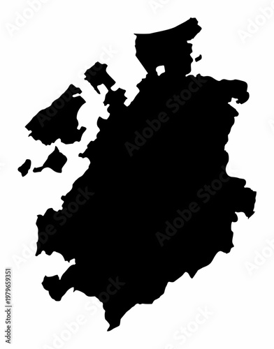 Fribourg Canton silhouette map