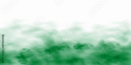 Abstract green smoke swirls against a black background like a beautiful ethereal cloudscape in the clear summer atmosphere