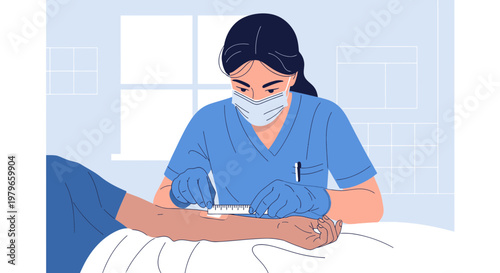 Nurse Administering Injection to Patient's Arm in Medical Setting