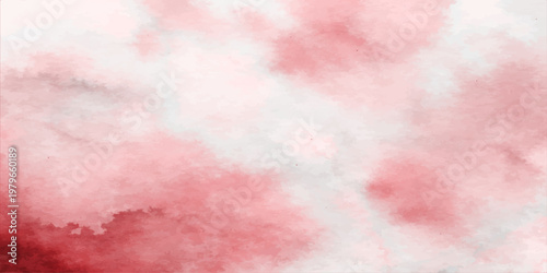 Abstract pink watercolor background with a grunge paint texture featuring red and orange fire patterns on vintage paper canvas for a smoky cloud art illustration backdrop