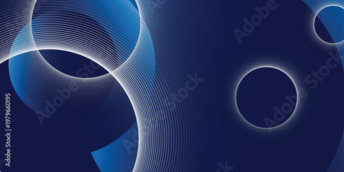 Abstract blue and white circles technology design, geometric and modern background. Futuristic circles graphic art.