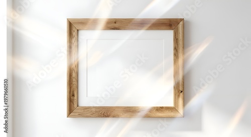 Close Up Wood Frame Mockup with Dramatic Prism Light Leaks
