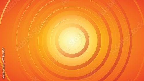 Bright orange and yellow glowing concentric circles abstract background
