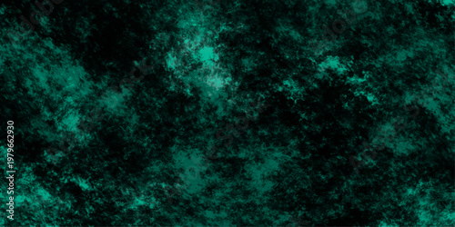 A bright green abstract background features a fractal pattern with particles and smoke textures, blending dark motion and light design into an artistic galaxy wallpaper illustration