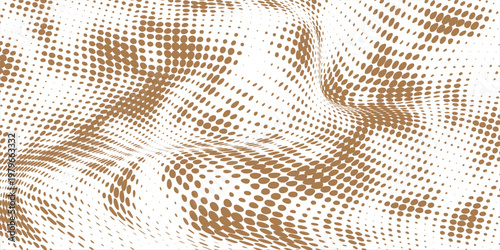 Beige color halftone grain texture. Faded dotted gradient pattern background. Pixelated cartoon overlay backdrop. Raster comic pop art gradation wallpaper. Grunge khaki wavy noise cover. Vector