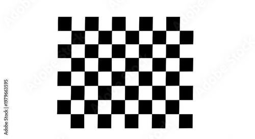 Classic Black and White Chessboard Pattern Flat Top View Vector Background Illustration