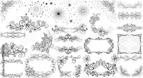 set of decorative elements