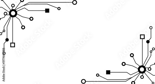 Abstract Technology Corner Design - Circuit Board Elements