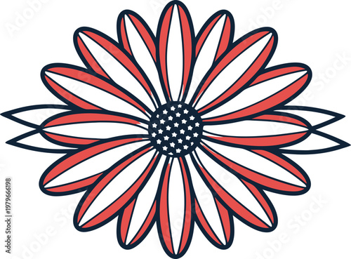 Single Flower Drawing United States Set. USA Floral Single Blossom Illustration Set. American Flower Study Single Bloom Set. United States Floral Drawing Collection Set. Single Blossom Floral Art USA