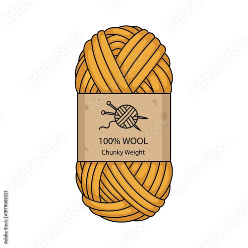 Chunky weight yarn ball made from 100 percent natural wool