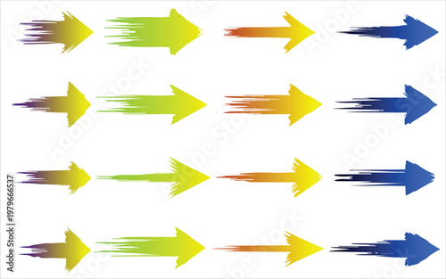 Colorful arrows with motion trails a dynamic visual representation