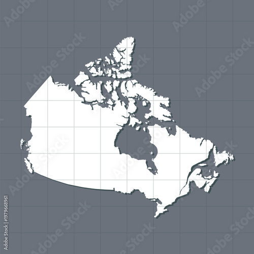 Vector map of Canada template outline country