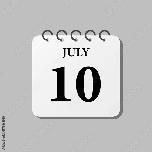 Icon page calendar day - 10 July