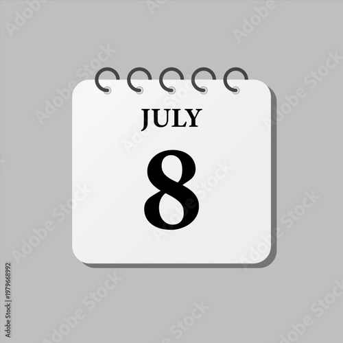 Icon page calendar day - 8 July
