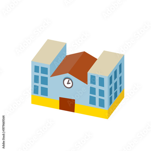 Isometric School Or Civic Public Building