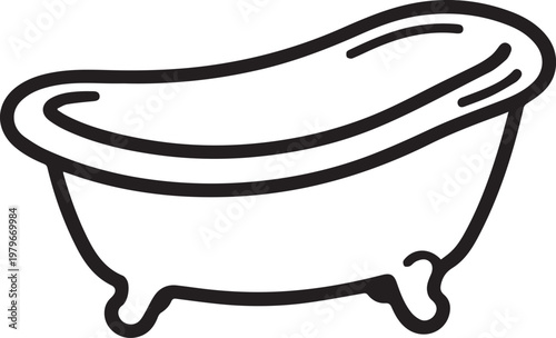 A vintage clawfoot bathtub design, simple and elegant.