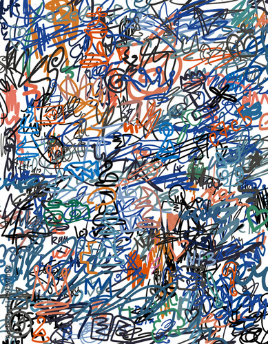 Abstract hand drawn scribbles background