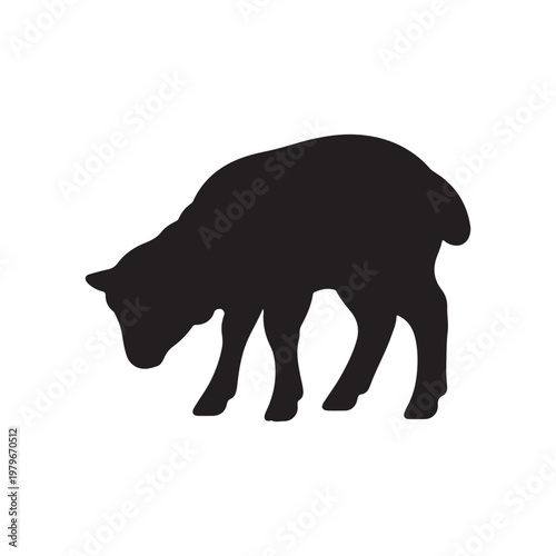 Cute sheep lamb silhouette isolated on white background. Lamb icon vector illustration design