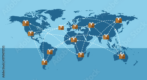 Global Business Network Connecting Continents and Delivering Packages Worldwide