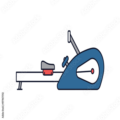 Rowing Machine Gym Equipment Art .eps
