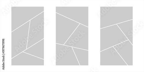 Image collage layout template. Mosaic mood board grid collection. Picture frame set. Photo album concept idea for banner, poster, comic page, flyer, brochure, booklet, memory wall design. Vector pack