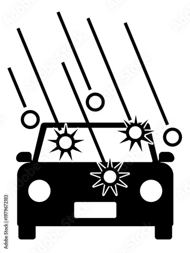 車の雹害シルエットアイコン