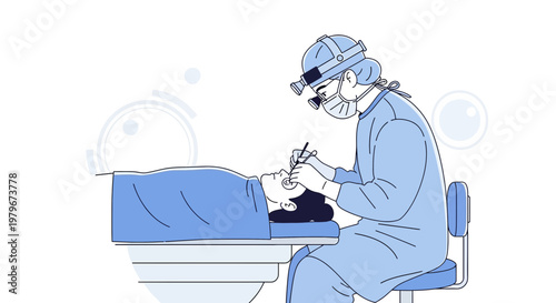 Surgeon Performing Eye Surgery with Patient Under Anesthesia in Operating Room