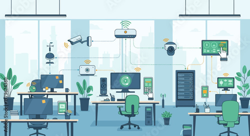 Smart Office Technology Network - AI Automation, IoT, Surveillance, Connectivity
