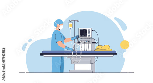 Surgeon in Operating Room with Medical Equipment