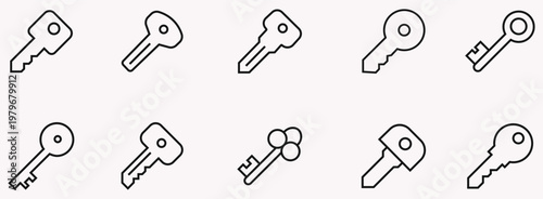 key icon set. key lock icon , access account login password icons - house key icon security symbol. vector interface app icons