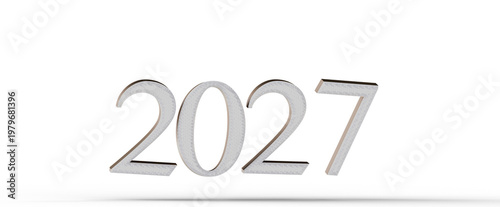 Obraz na plátně 2027 Year number in a digital rendering