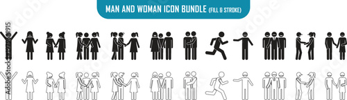 Silhouettes of people in various poses a diverse crowd illustration