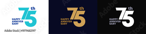 Abstract Twist Logo Anniversary 75, 75 Happy Anniversary with Luxury and Elegance. Editable file