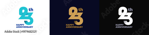 Abstract Twist Logo Anniversary 23, 23 Happy Anniversary with Luxury and Elegance. Editable file
