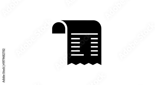 Black icon of a receipt or bill on a white background.