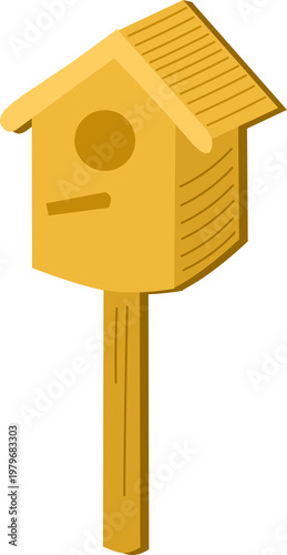Wooden Birdhouse Illustration