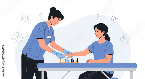 Physical Therapist Assists Patient with Hand Rehabilitation Exercises