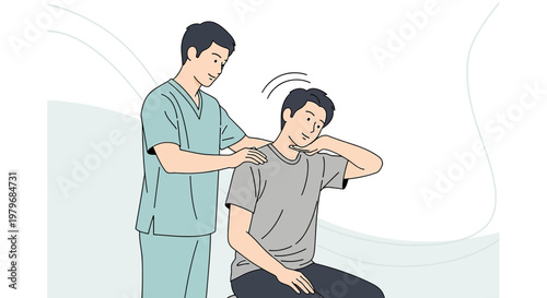 Physical Therapist Assists Patient with Neck Pain Relief and Rehabilitation