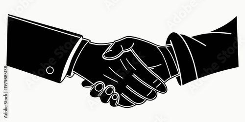 Business handshake silhouette representing partnership and agreement with handshake business partnership agreement collaboration professional corporate teamwork contract connection