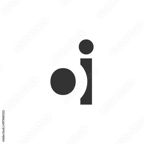 OI creative geometric initial based modern and minimal logo. Letter o i trendy fonts.