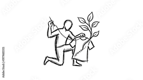 Ecological Tailor Crafting Clothing from Nature