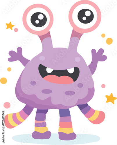 Purple Cute Monster