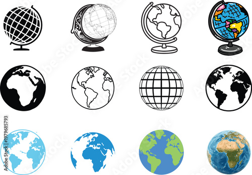 Global Network and Planet Earth Vector Illustration