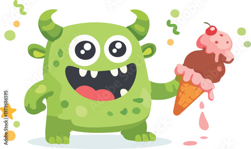 Green Cute Monster
