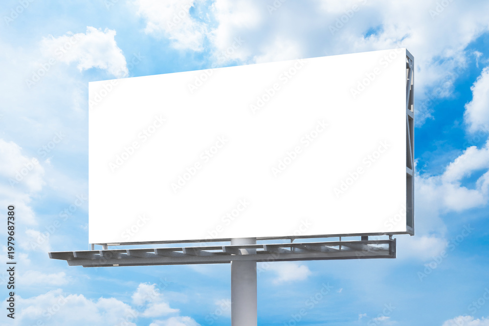 Obraz premium Front View Billboard Mockup Clean Outdoor Advertising Display