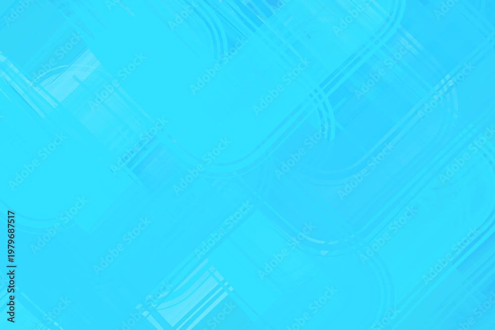 Fototapeta premium Abstract Light Blue Geometric Background with Overlapping Translucent Curves and Diagonal Lines