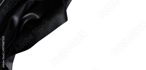 Tableau sur toile Close up of a dark fabric with intricate texture against a pristine white background
