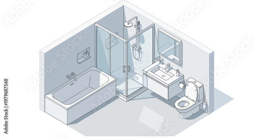 Modern bathroom interior design.